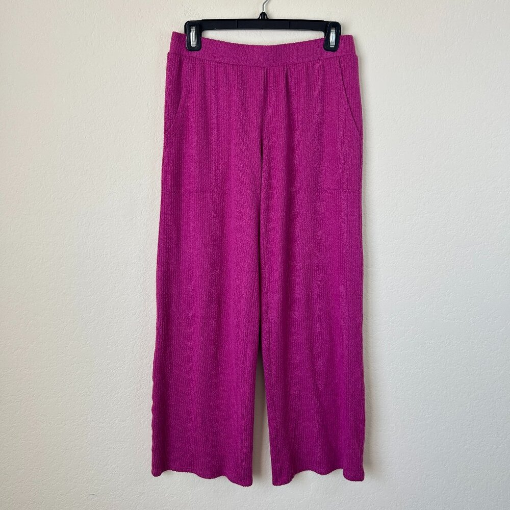 Van Winkle Co Pants Womens Small Fuchsia Purple Ribbed Comfort Lounge PJs S